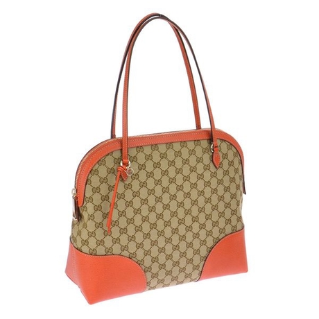 Authentic Gucci Bree GG Canvas Shoulder Bag 323673 Orange